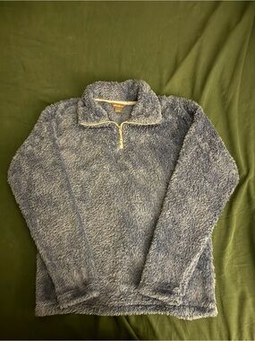 Women’s Blue Eddie Bauer Plush Quarter-Zip Fuzzy Pullover